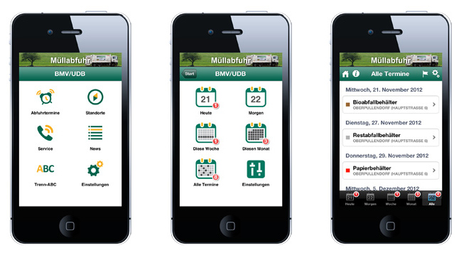 Die Müllabfuhrtermine als Smartphone App